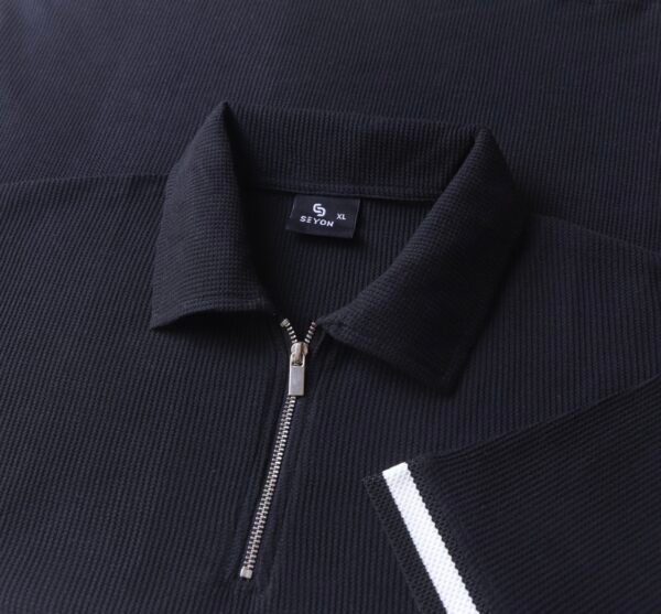 Vintage zipper polo - Black