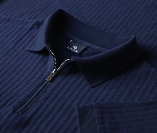 Navy Solid Zipper
